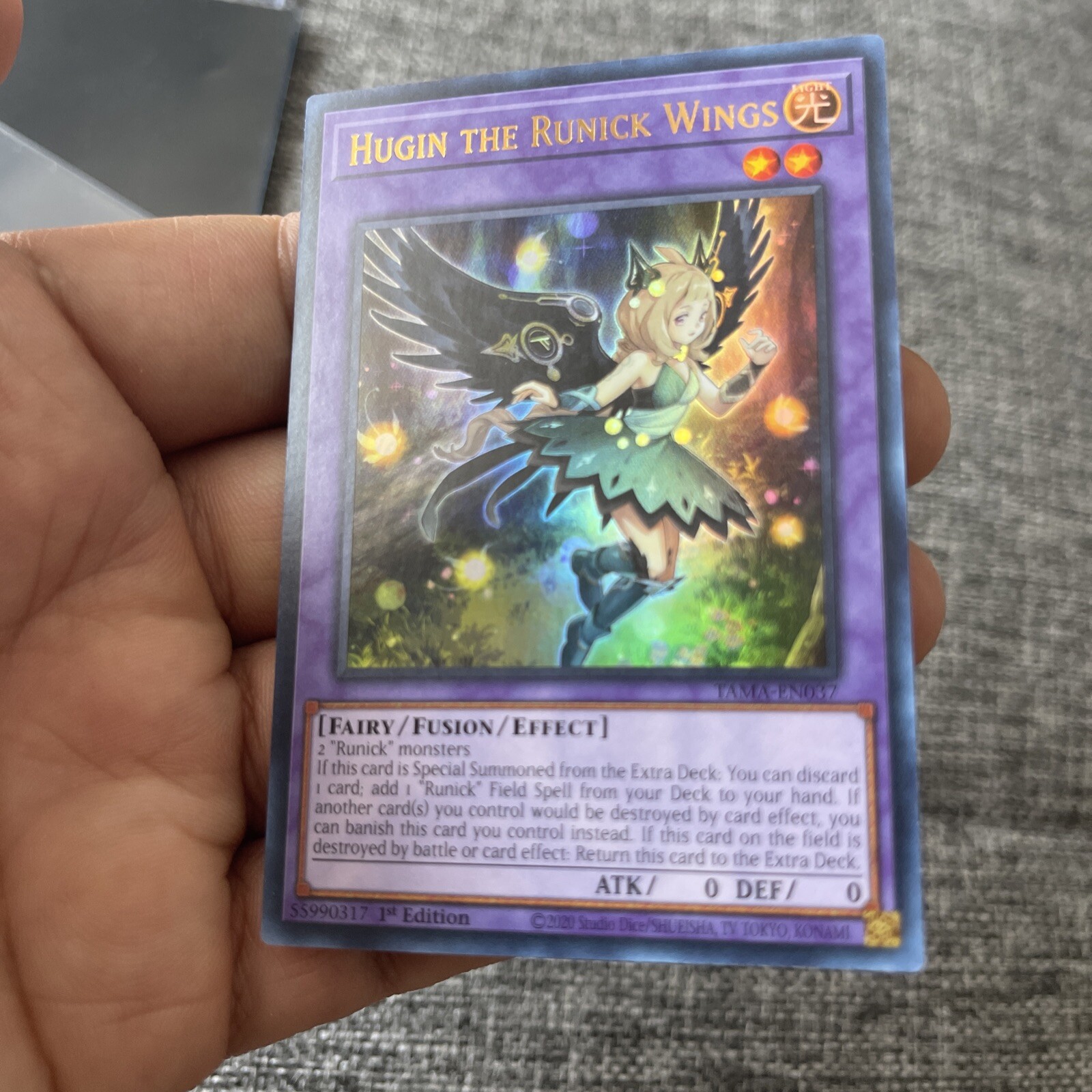 YuGiOh! TCG Hugin the Runick Wings Tactical Masters TAMAEN037 1st