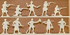 Accurate American Militia set #1 - 10 54mm unpainted toy soldiers in white color