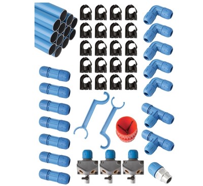 F28075 FastPipe 3/4'' Aluminum Compressed Air Tubing 90 FT Master Kit Air Piping