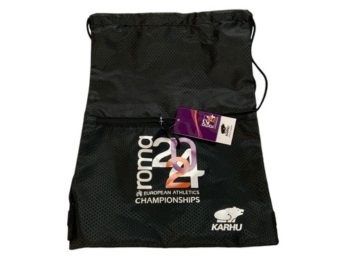 Karhu Roma 2024 European Athletics Championships Drawstring Bag Black Polyester