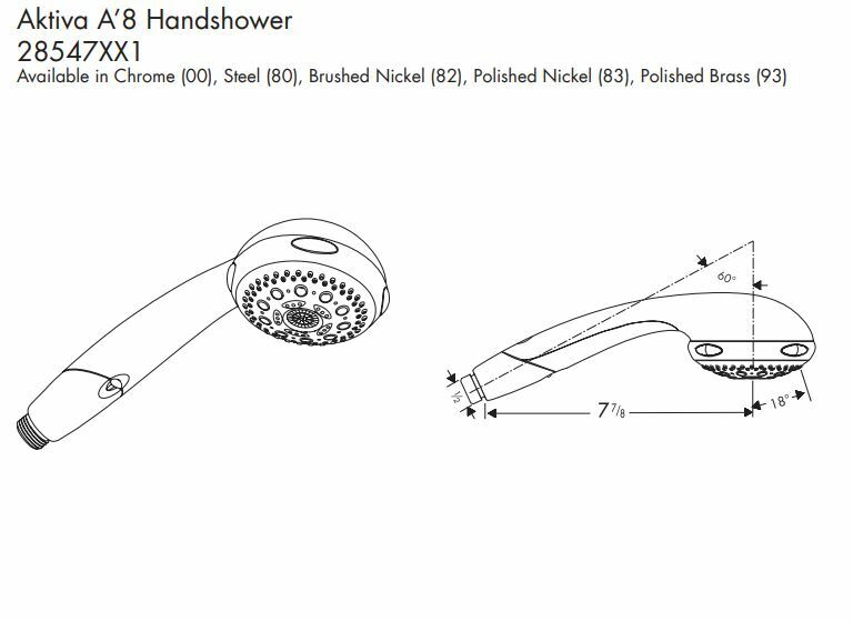 Hansgrohe Aktiva A8 28547931 HANDSHOWER HEAD ONLY, POLISHED BRASS eBay