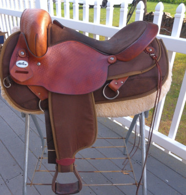 16'' FABTRON #7342 T  GAITED ENDURANCE Western Trail saddle LEATHER/CORDURA USA