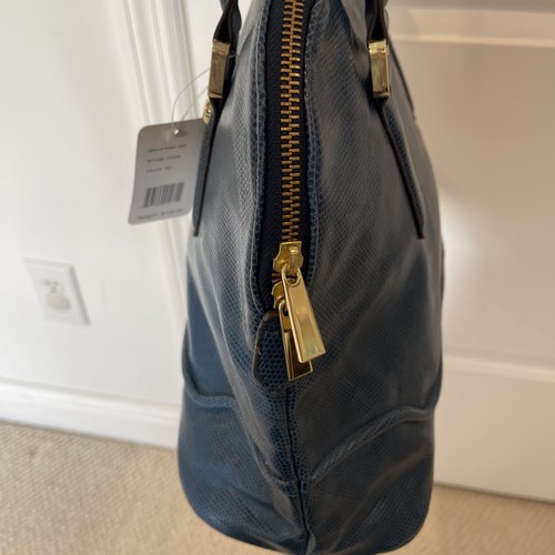IVANKA TRUMP Blue AVA Faux Snake Skin Vegan Leather Shoulder Hand Bag $150 - Picture 7 of 18