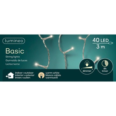 Lumineo LED Lichterkette Basic 300 cm 40 Lichter warmweiß