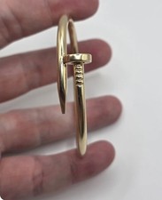 Heavy (30g) 9ct gold nail bangle, 7inch