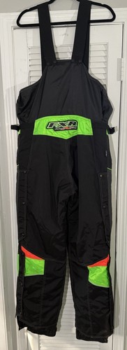 FXR Racing Men’s Snowmobile Bibs Pants Size Large Black Overalls Made In Canada - Picture 5 of 21