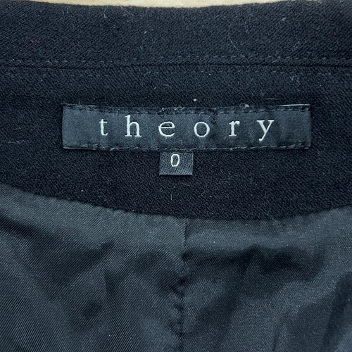 Blazer Theory Mujer Talla 0 Manga Larga Muesca Solapa Sencillo Pecho De Colección Negro - Imagen 14 de 17