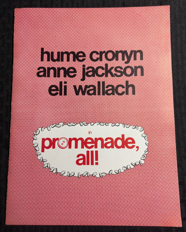 1980's PROMENADE ALL! 9x12" 16pg Program FN 6.0 w/ Cronyn Jackson and Wallach