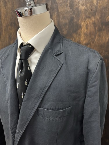 Giacca marina faconnable cotone intagliato risvolto destrutturato taglia XXL $365 - Foto 2 di 9
