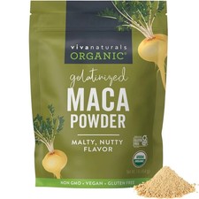 Viva Naturals Organic Maca Powder, Gelatinized, 16 oz 1 lb Vegan, USDA Organic