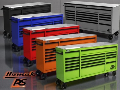 Homak 72'' RS Pro Roller Cabinet   16 Drawer Tool Chest with Stainless Steel Top
