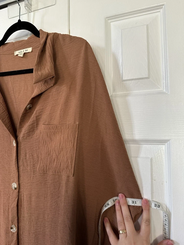 Salt And But Dusty Rose Button Down Dress Relaxed Fit Sz 3X Travel Beach - Image 4 of 4