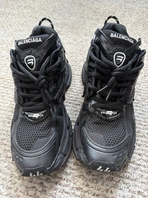Balenciaga Track Men's Low Top Lace-Up Mesh Sneakers Black Logo Activewear