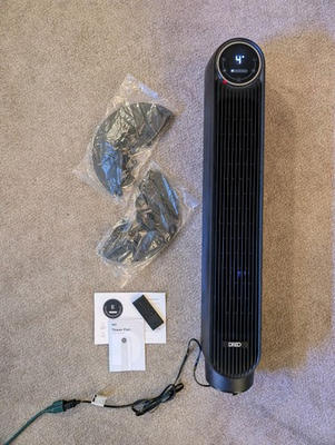 #ad Dreo Nomad One Tower Fan 25ft s Quiet 4 Speeds w Remote Does Not Oscillate READ $32.50