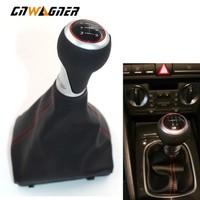 Eurowagens Leder Automatik-Schalthebelknauf 5 6 Gang Schaltknauf Manschette