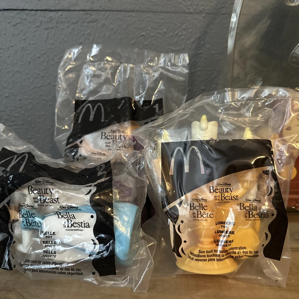 McDonald’s Disney La Bella y la Bestia Juguetes Nuevo en Paquete Juego Completo + Pantalla Parcial Foto 4 de 4