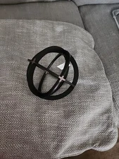 Decorative Sphere for Home Decor - Black & Gold, Hand Painted, Modern Decorat...