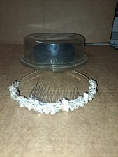 Davids Bridal Tiara Collection Headpiece Pearl Scroll Headband Silvertone