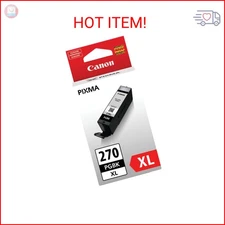 Canon PGI-270XL Genuine Pigment Black Ink Tank, Compatible with MG6820, MG6821, 