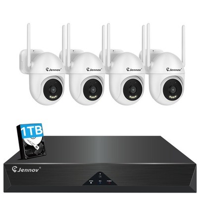 JENNOV Security Camera System Outdoor Wireless Audio Wifi Home CCTV 5MP 10CH NVR