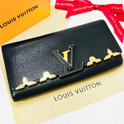 Louis Vuitton Portefeuille Capucines Flower Noir Long Wallet