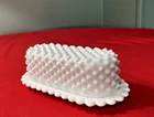 Vintage White, Hobnail Patterned Milk Glass Butter Dish, Rare