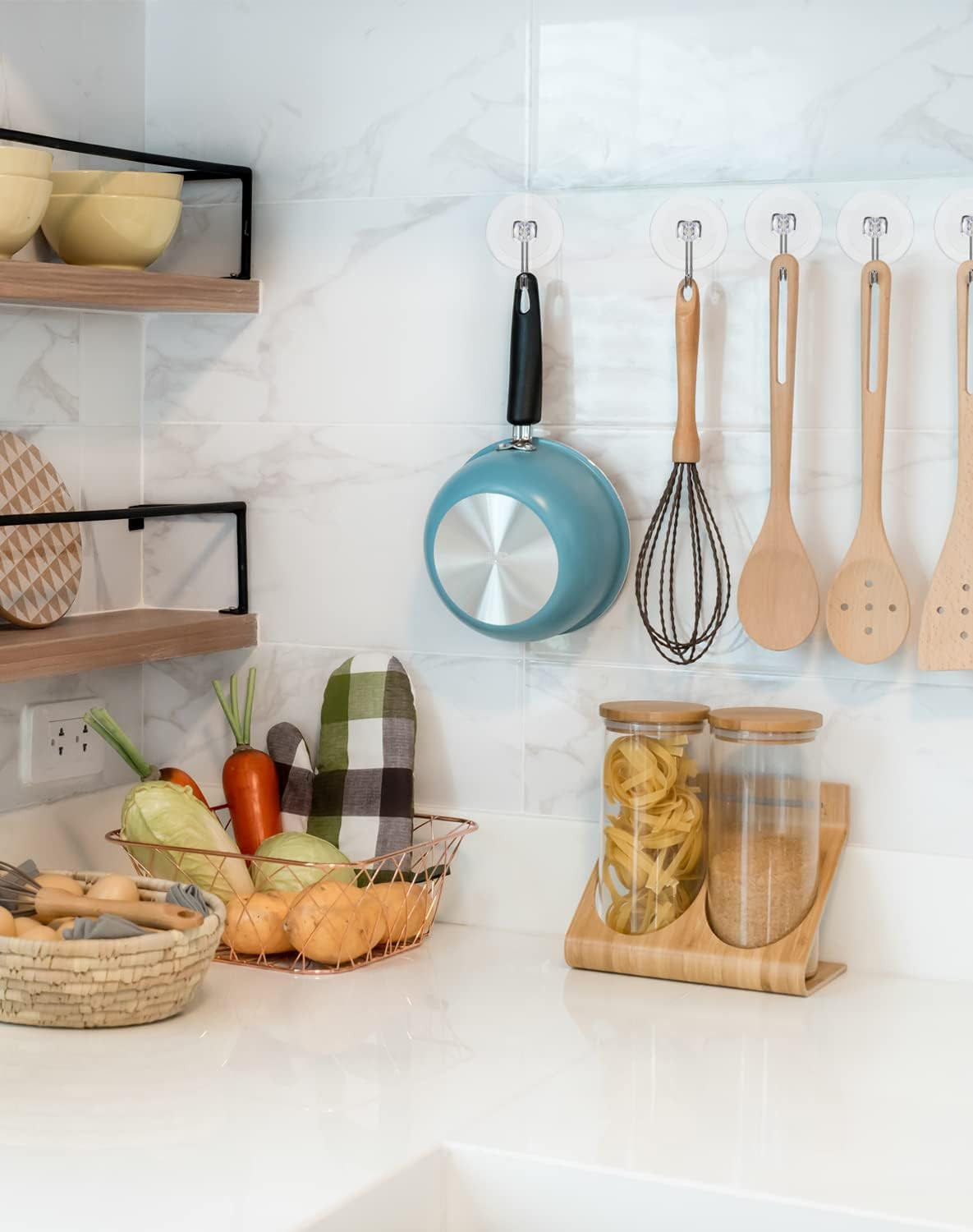 Suction Cup Hooks, Transparent PVC Removable Reusable, for Glass Windows, Mir...