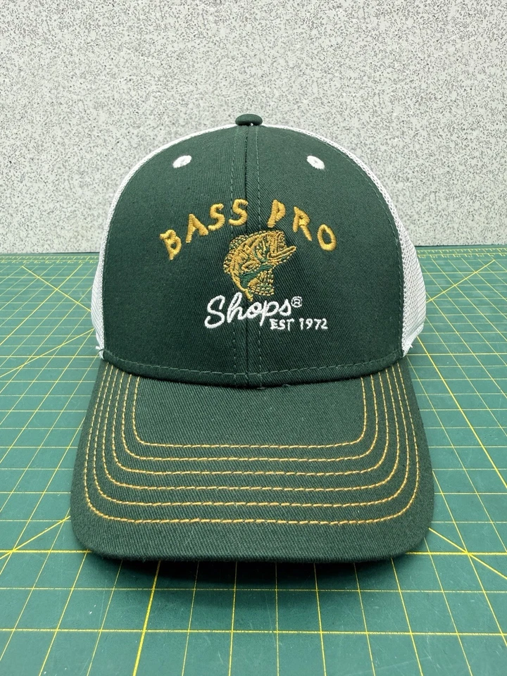 Bass Pro Shops Green & White Embroidered Logo YOUTH Snapback Hat Cap - Brand New - Image 2 of 4
