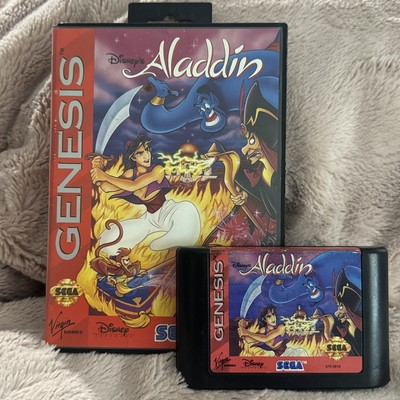 Disney's Aladdin (Sega Genesis, 1993) Game Cartridge and Case