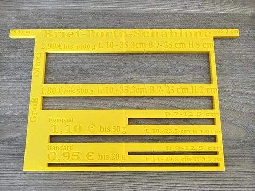 DHL Briefschablone Postschablone Portoschablone Messschablone Warensendung 2025