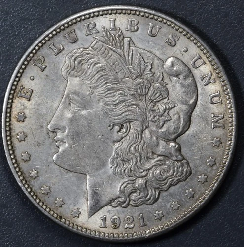 1921 $1 MORGAN SILVER DOLLAR KM# 110 Grade:  AU++  A6906
