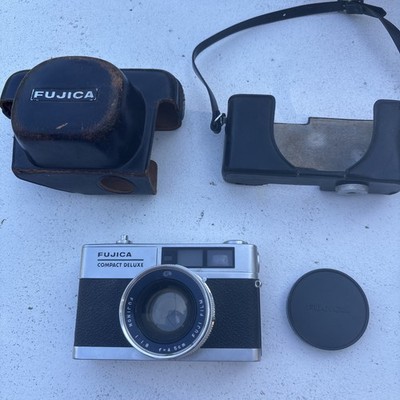 Fujica Compact Deluxe 35mm Rangefinder Camera w/ leather case | eBay
