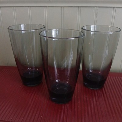  LIBBEY Classic Smoke Cooler Tumbler Glasses Weighted 18 oz Set of 3 EUC