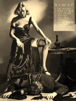 Thou Shalt Not Whitey Schafer Hays Code Protest Hollywood Censorship Print Sepia