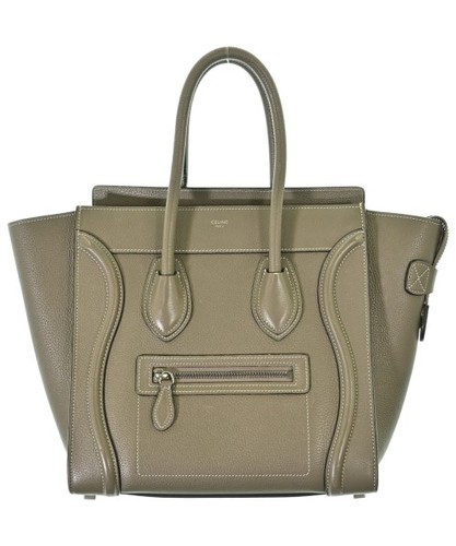 CELINE Luggage Shopper Tote Bags Calf Leather Gray Micro 2200685030240