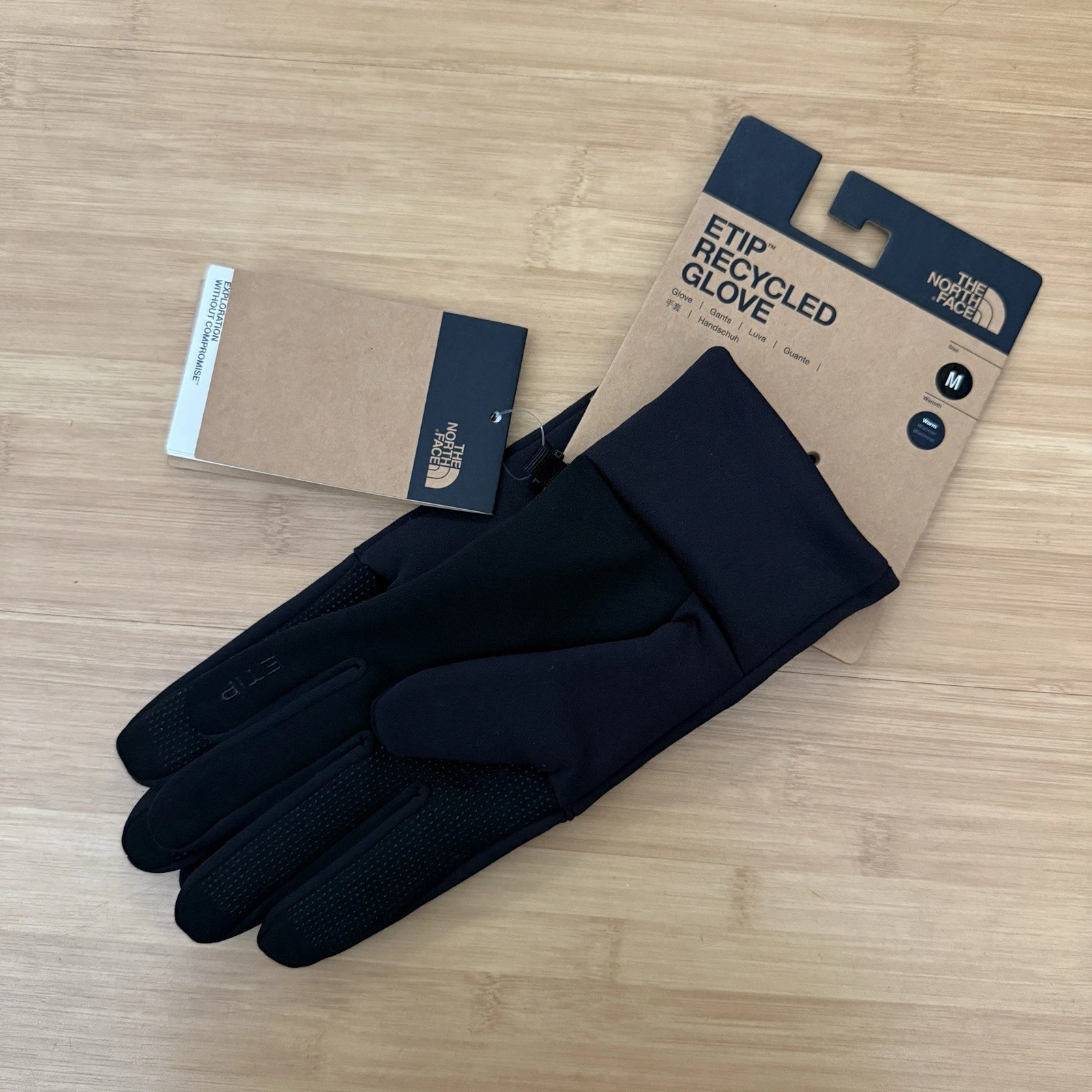 THE NORTH FACE Unisex Etip Touchscreen Recycled Black Gloves TNF - Medium NWT
