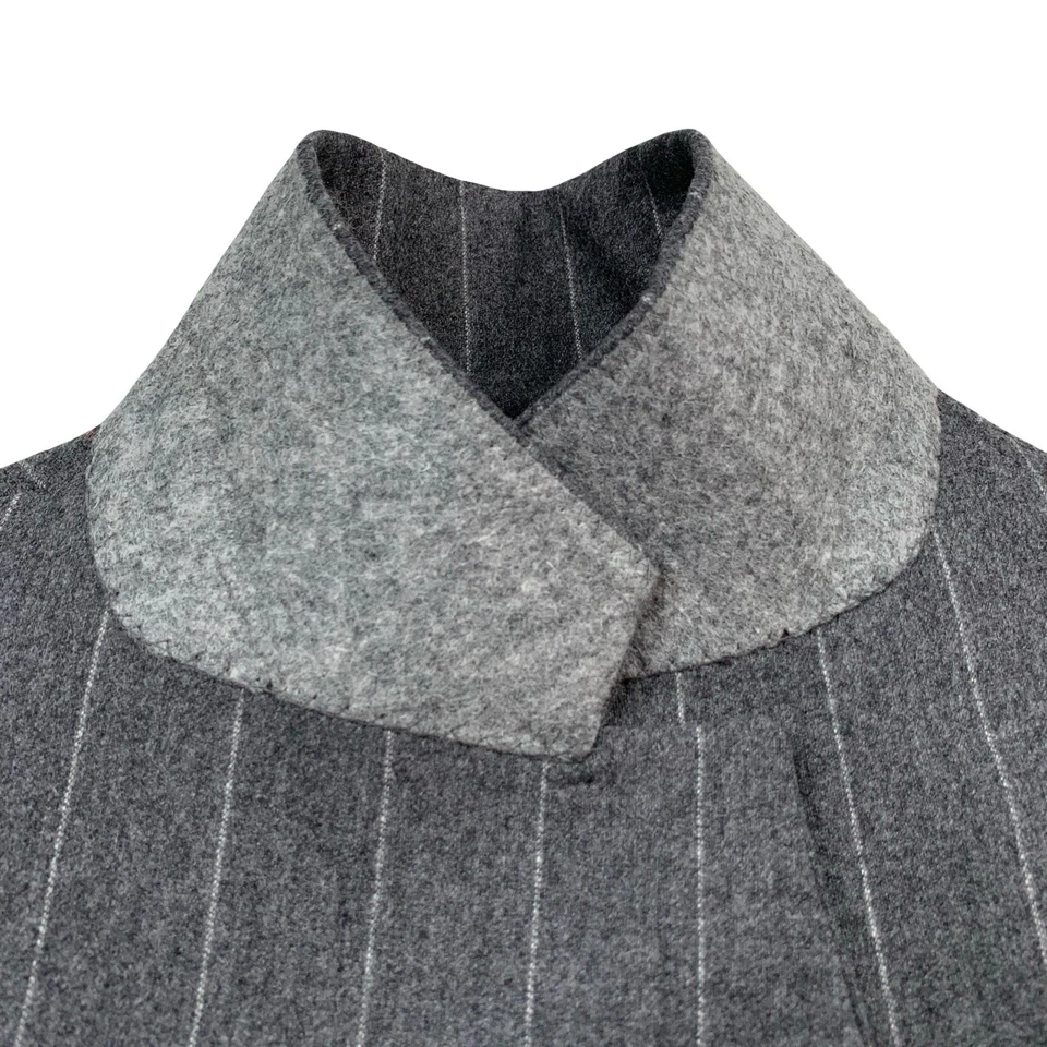 Traje de lana a rayas tiza peso franela gris humo 44 R Saks Fifth Avenue de colección Foto 4 de 4