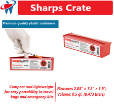 Sharps Container 0. 5  Biohazard Needle and Syringe Disposal with Flip Lid