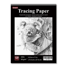 Tracing Paper for Drawing, 8.5”x11 Trace Paper, 120 Sheets (38 lb/ 60 GSM) Tr...