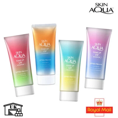 Rohto Skin AQUA Tone Up UV Essence Sunscreen 80g SPF 50+ PA++++ From Japan