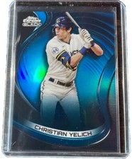 2022 Topps Chrome Black CHRISTIAN YELICH BASE BLUE Refractor #40/75 COLOR MATCH!