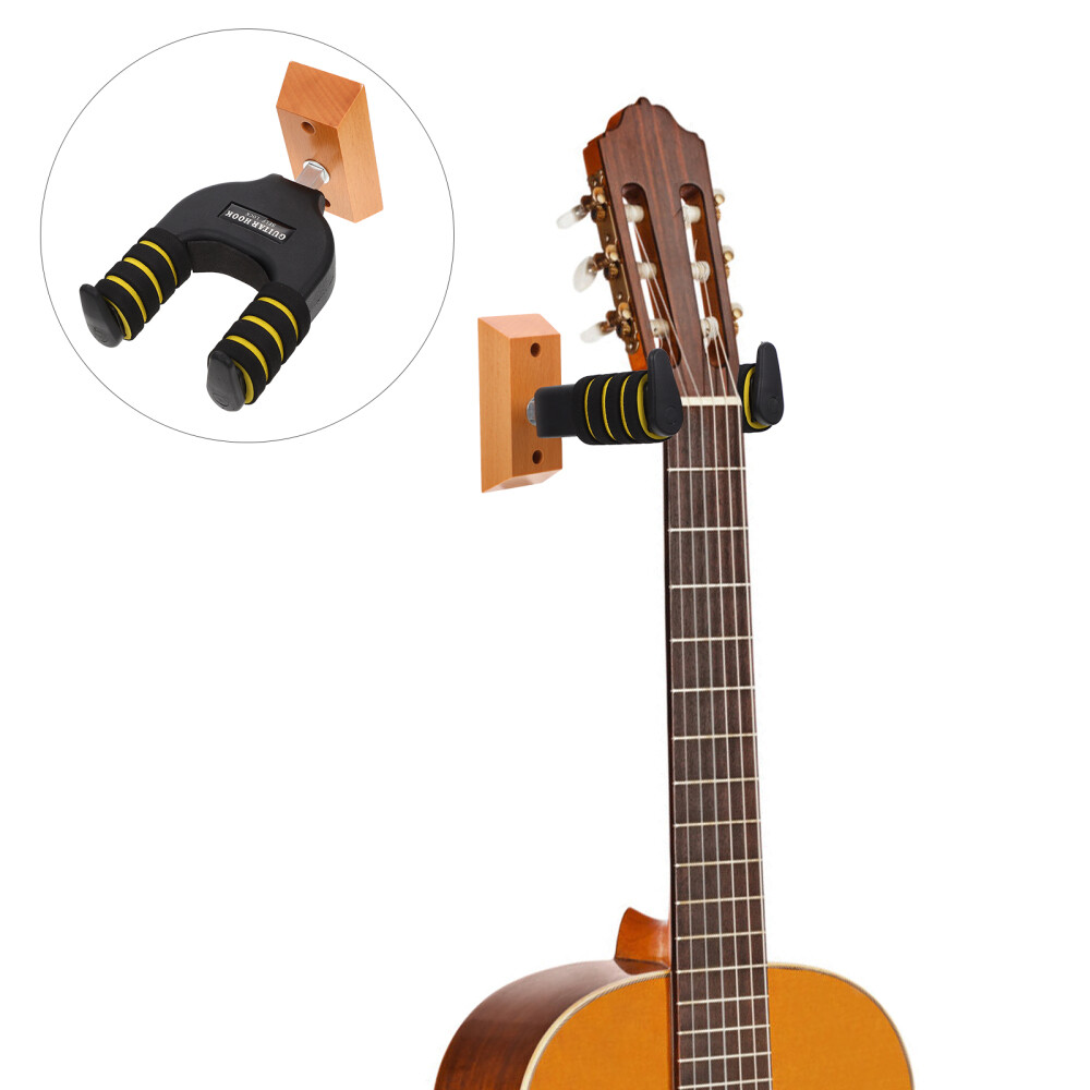 Locking Guitar Wall Mount Display Stand Hanger Electric Bass Hook Storage