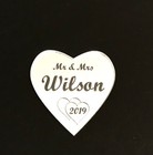 Personalised Heart Wedding Favours Keepsake Gifts In Silver Mirrored Acrylic