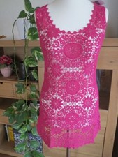 Hammer-Häkel-Kleid, Strandkleid, Tunika, pink, Gr. 38, NEU