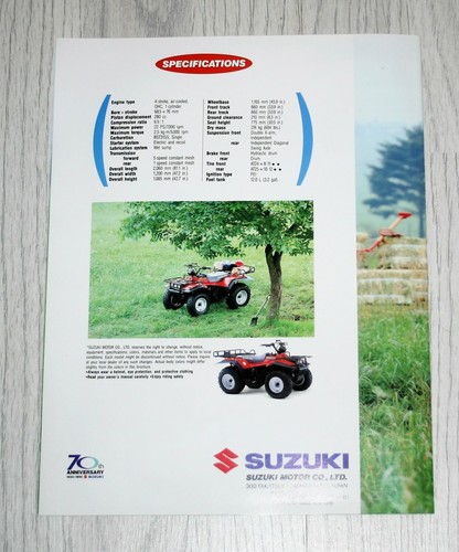 Suzuki LT-F4WDX UK sales brochure LT280 Quadrunner 4WD - Picture 2 of 4
