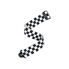 D'Addario 50BAL13 Black/White Checker Auto-Lock Guitar Strap UPC 019954342845