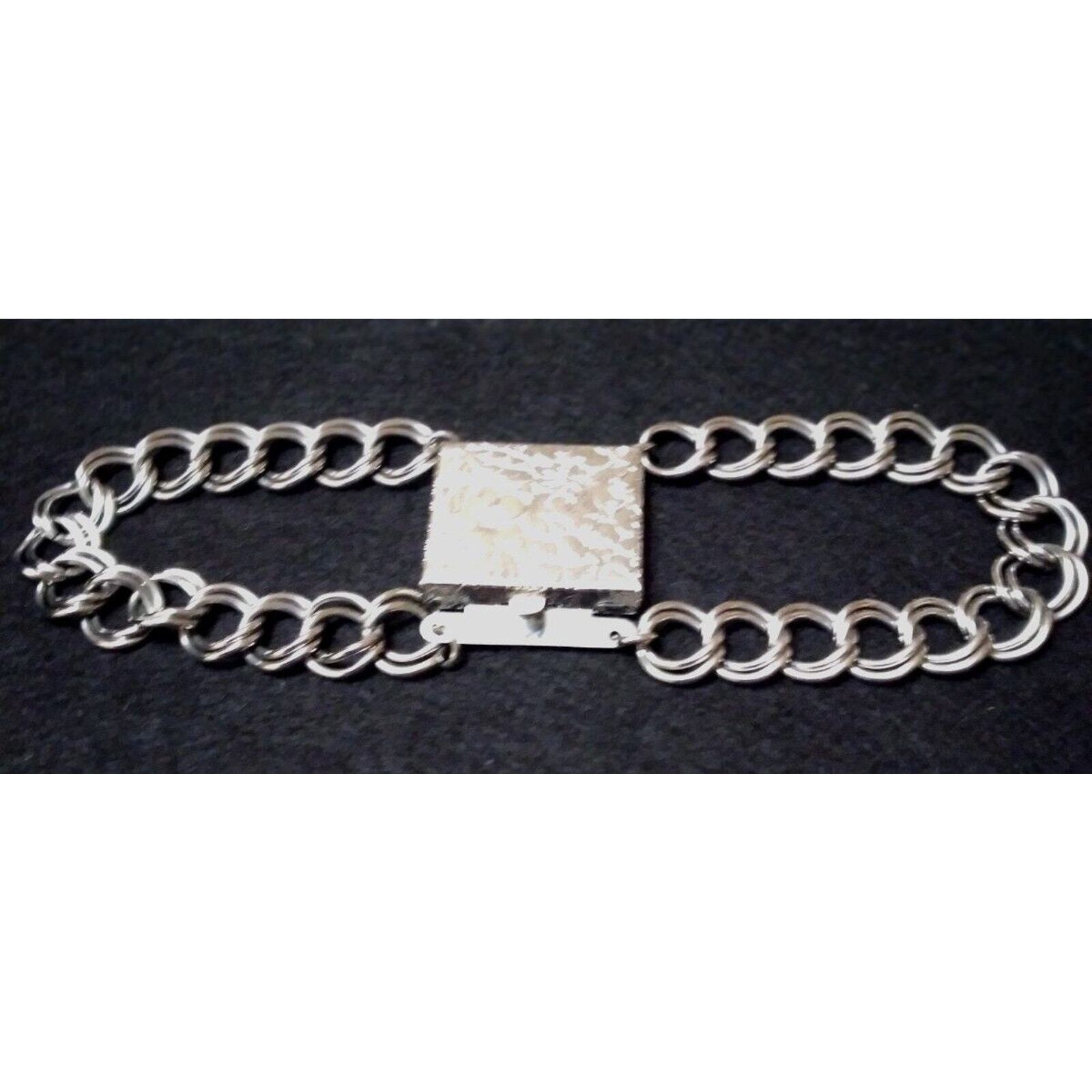 Statement Silvertone Bracelet Floral Designs Larg… - image 3
