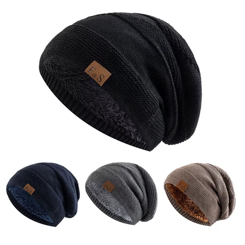 Unisex Long Beanie Winter Mütze Herren Damen Slouch Warme Thermo Cap Neu