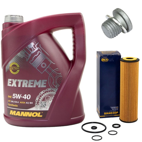 MotoröL Set 5W-40 5 Liter + ÖLfilter SH 4030 P + Schraube FüR Mercedes C-Klasse-image