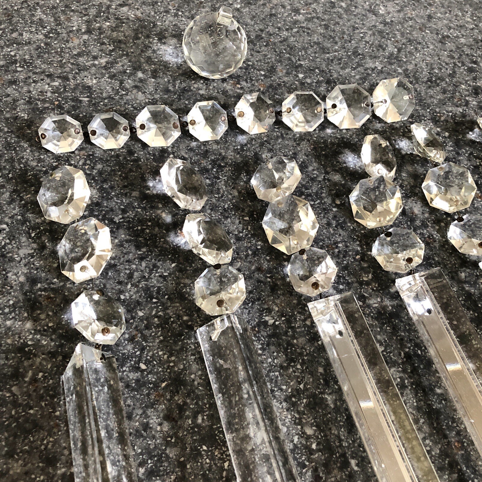 LOT9) Vtg 30s Antique CUT *FRENCH CRYSTAL ChandelierMantle LUSTRE